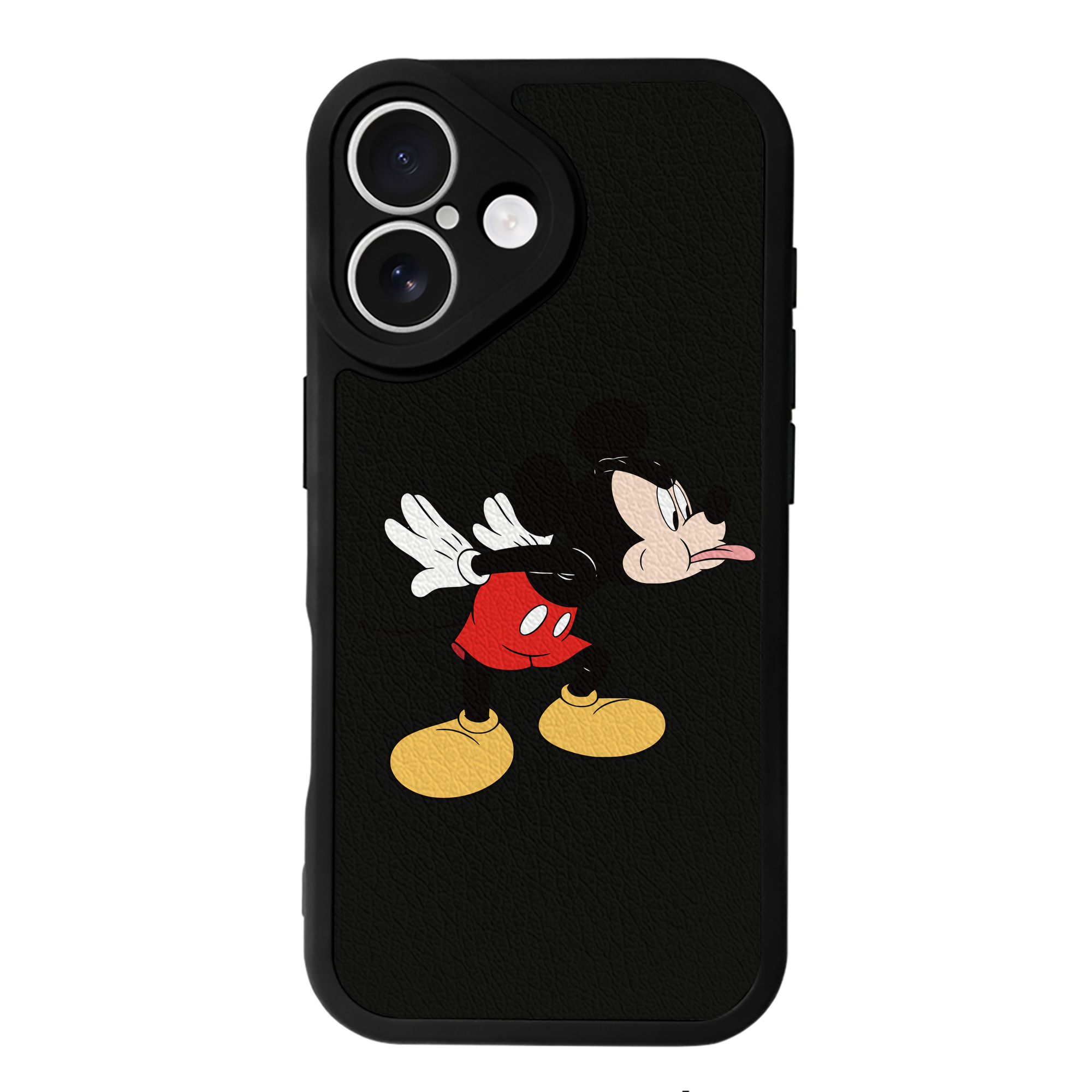 （画像用） ミッキーマウス Mickey Mouse 【iPhone 16シリーズ対応】シリコンスマホケース（レザー調） 材質：シリコン